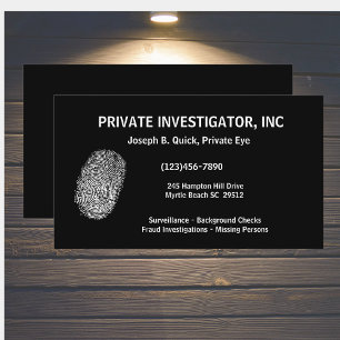 Cartões de Visita de Investigador Privado