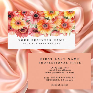 Cartões de Visita de Margaridas Gerbera Brilhantes