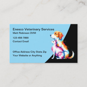 Cartões de Visita de Médico Veterinário Modernos e