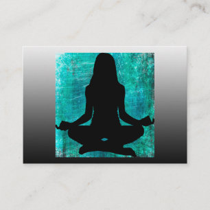 Cartões de Visita de Meditação Yoga Verde Azul e P