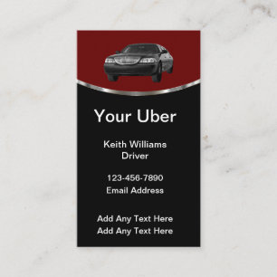 Cartões de Visita de Motorista Uber de Luxo