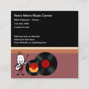 Cartões de Visita de Música Retro Legal