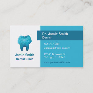 Cartões de Visita de Negócios de Dentista com Dent