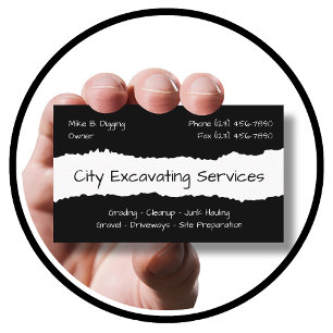 Cartões de Visita de Negócios de Escavação e Trans