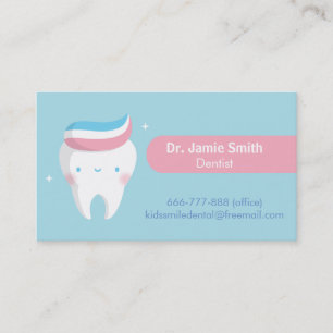 Cartões de Visita de Negócios Dentários Cute Tooth