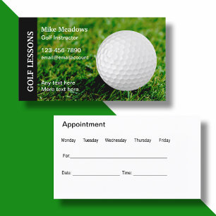 Cartões de Visita de Nomeação de Instrutor de Golf