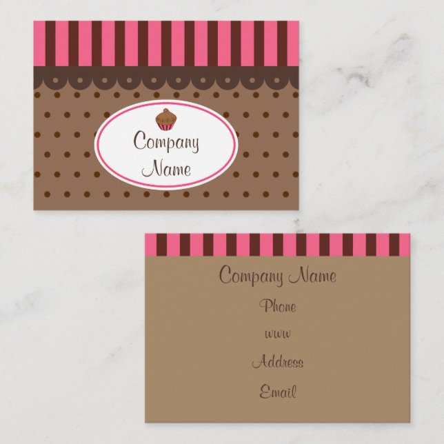 Cartões de Visita de Padaria de Cupcake (Frente/Verso)