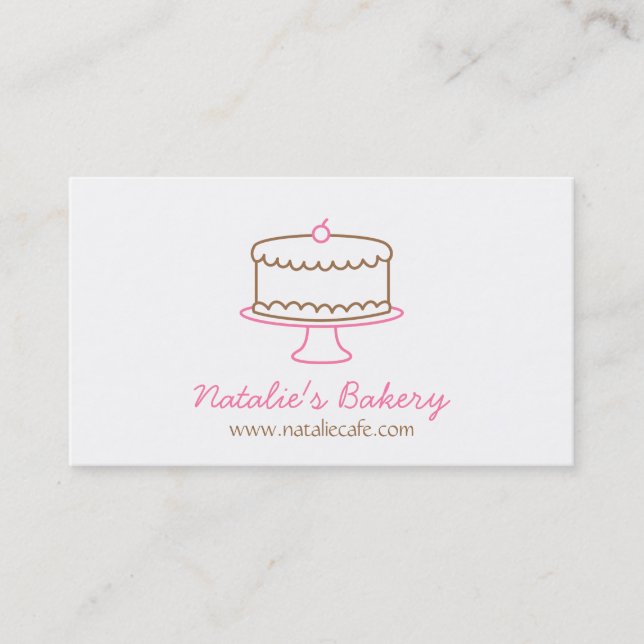 Cartões de Visita de Padaria Doodle de Bolo de Art (Frente)