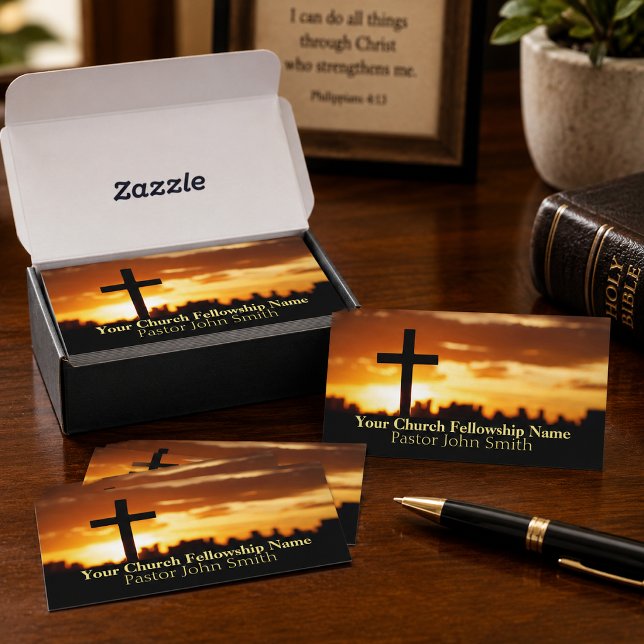 Cartões de Visita de Pastor da Igreja Sunset Cross (Criador carregado)