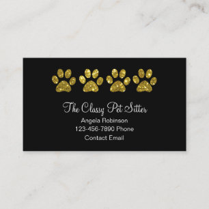 Cartões de Visita de Pet Sitter Elegantes