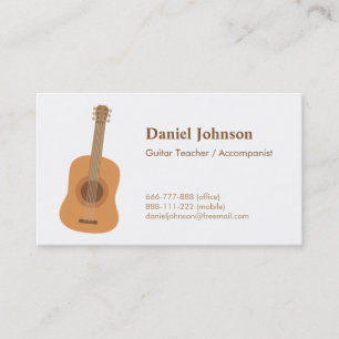 Cartões de Visita de Professor de Guitarra Músico