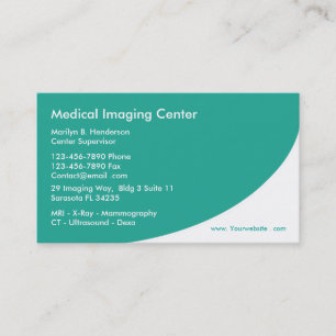 Cartões de Visita de Radiologia Médica