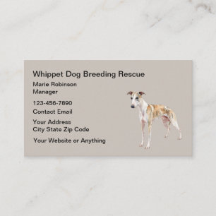 Cartões de Visita de Resgate de Cães Whippet