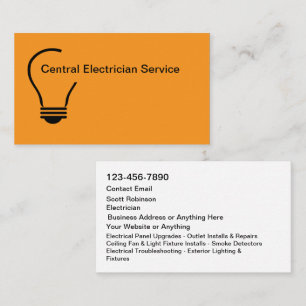 Cartões de Visita de Serviço de Eletricista Modern