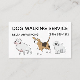 Cartões de Visita de Serviço de Passeio de Cães