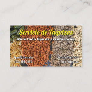 Cartões de visita de serviço de taco
