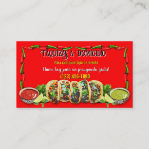 Cartões de visita de serviço de taco