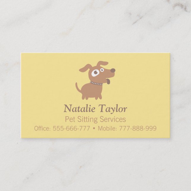 Cartões de Visita de Serviços de Pet Sitter de Cac (Frente)