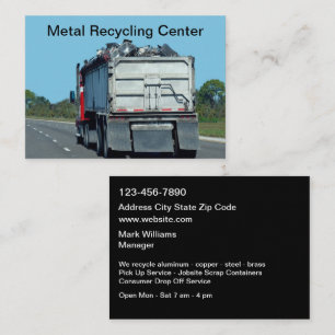 Cartões de visita de serviços de reciclagem de suc