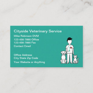 Cartões de Visita de Serviços Veterinários Veterin