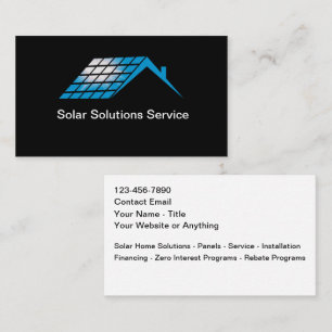 Cartões de Visita de Soluções de Casa Solar