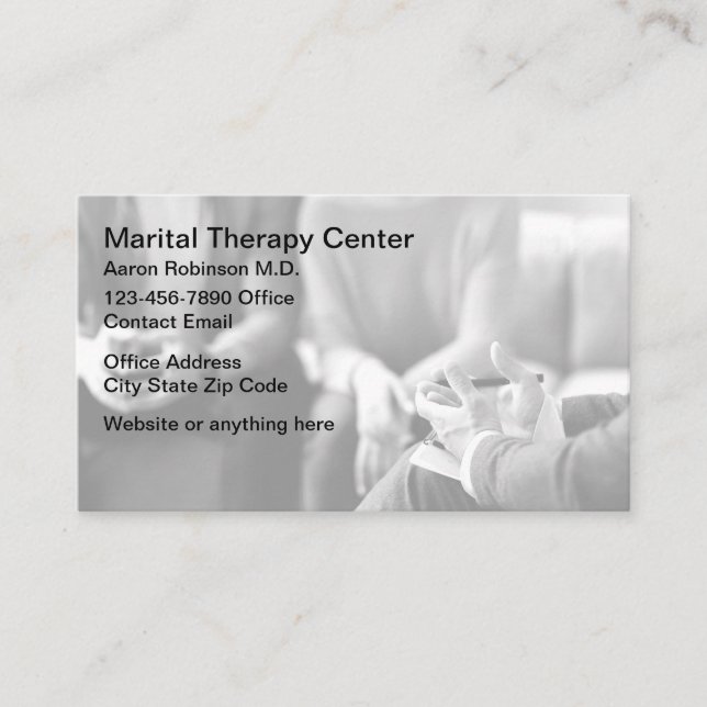 Cartões de Visita de Terapia Marital (Frente)