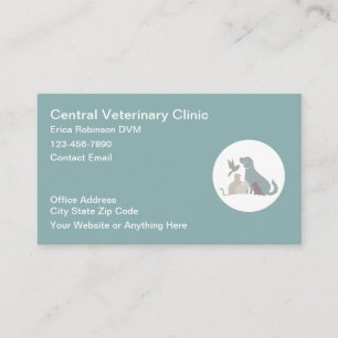 Cartões de Visita de Veterinário em Cor Pastel