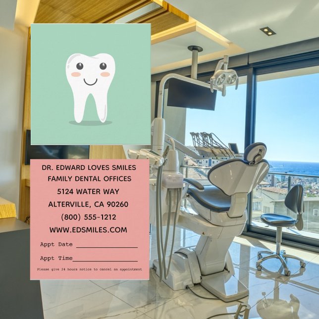 Cartões de Visita do Dentista Feliz Sorriso Dente (Criador carregado)