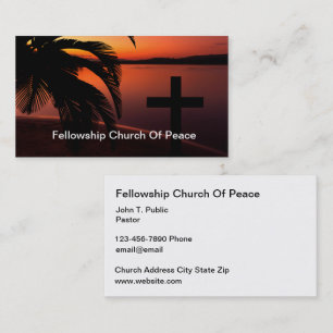Cartões de Visita Dupla Face Tema Igreja Cênica