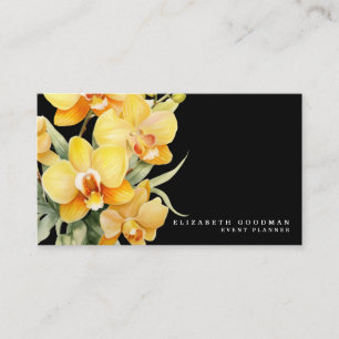 Cartões de Visita Elegantes de Orquídeas Amarelas