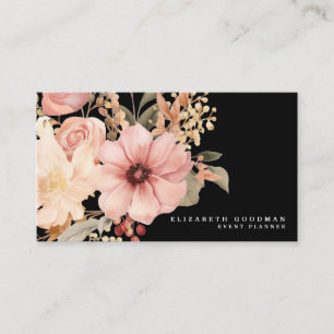 Cartões de Visita Elegantes Rosa e Preto