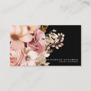 Cartões de Visita Elegantes Rosa e Preto