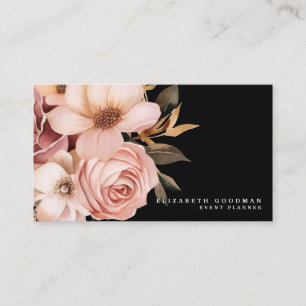 Cartões de Visita Elegantes Rosa e Preto