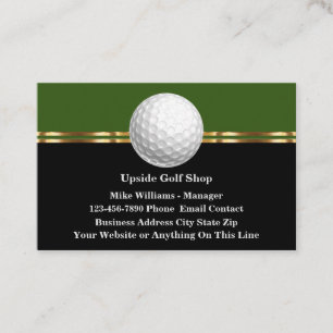 Cartões de Visita Elegantes Tema de Golfe de Luxo