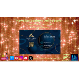 Cartões de Visita Empresariais com Código QR Blue