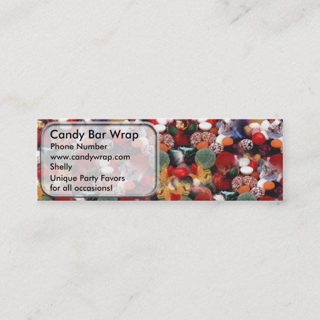 Cartões de visita finos com design de doces (Frente)