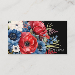 Cartões de Visita Florais da Bandeira Americana Pa