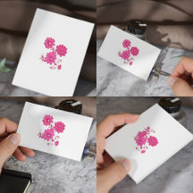 Cartões de Visita Florais Rosa Luxo