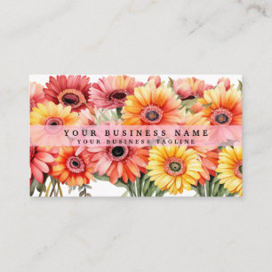 Cartões de Visita Flores de Margaridas Gerbera Bri