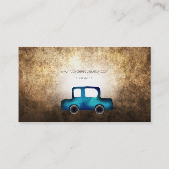 Cartões de Visita Grunge Azul Auto (Frente)