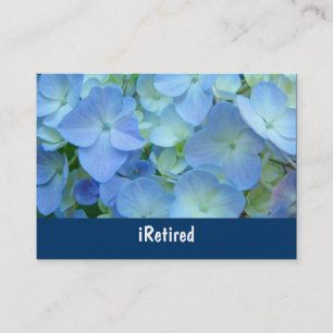 Cartões de visita iRetired Blue Floral Aposentador