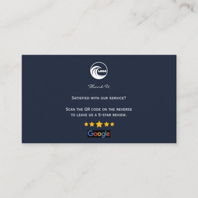 Cartões de Visita Link de Código QR de Avaliações  (Frente)