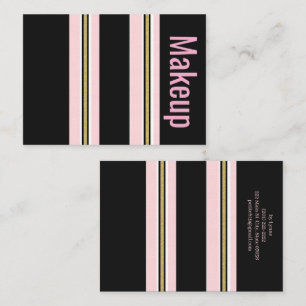 Cartões de Visita, Maquiagem Rosa Branco Dourado L