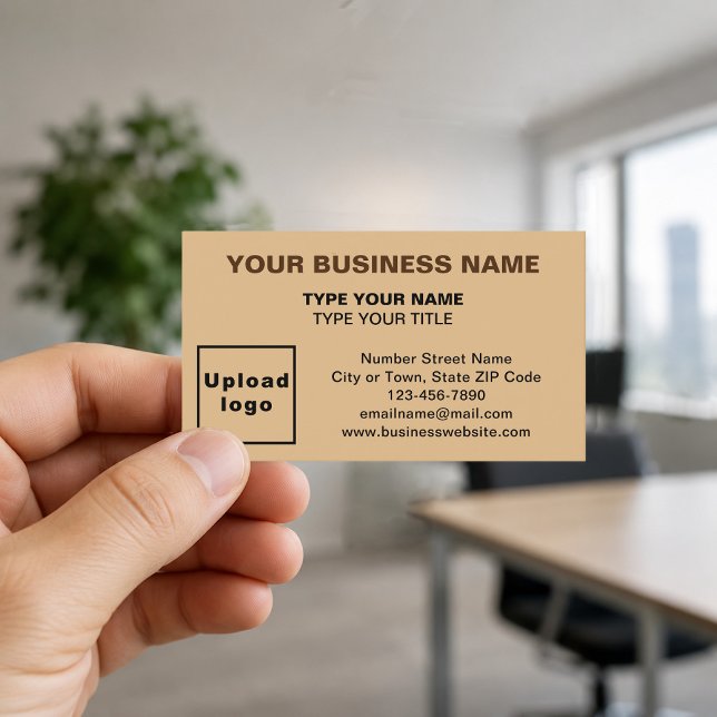 Cartões de Visita Marrom Claro Centralizados (Front of the business card)