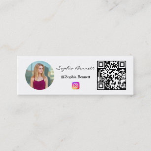 Cartões de Visita Miniatura Instagram Foto QR Segu