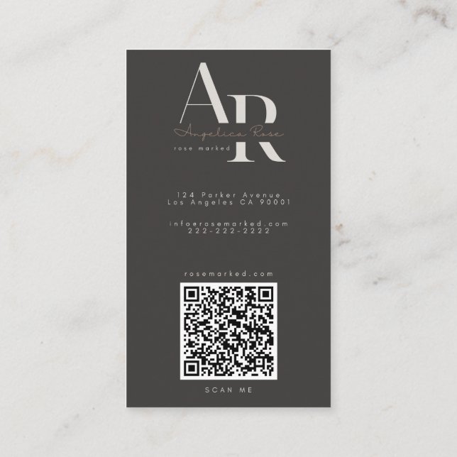 Cartões de Visita Minimalistas Modernos com QR Cod (Verso)