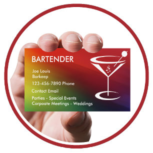 Cartões de Visita Modernos para Barman