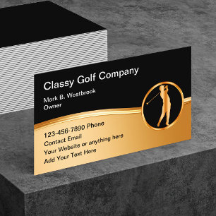 Cartões de Visita Modernos Tema Classy Golf