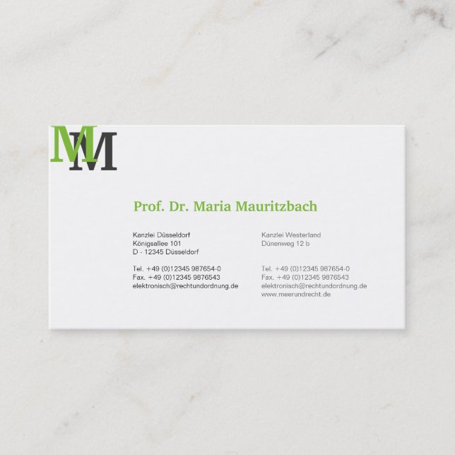 Cartões de visita monogramados (Frente)