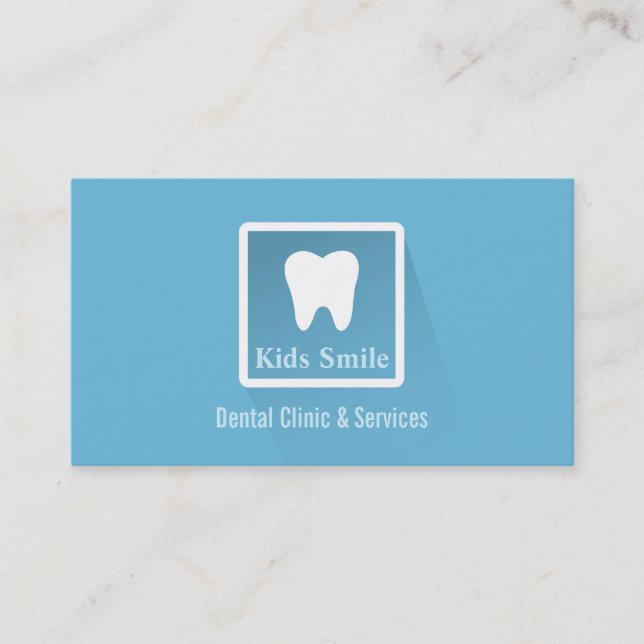 Cartões de Visita Odontológicos Ícone de Dente Mod (Frente)